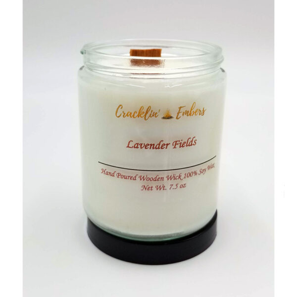 Cracklin' Embers Lavender Fields wood wick soy candle 7.5oz